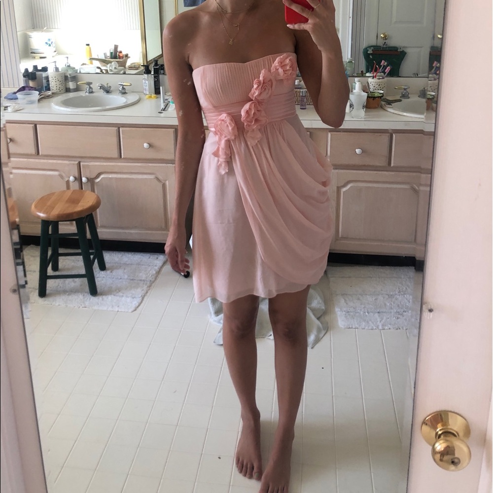 MOVING SALE! Light Pink Grecian Flower Prom Dress